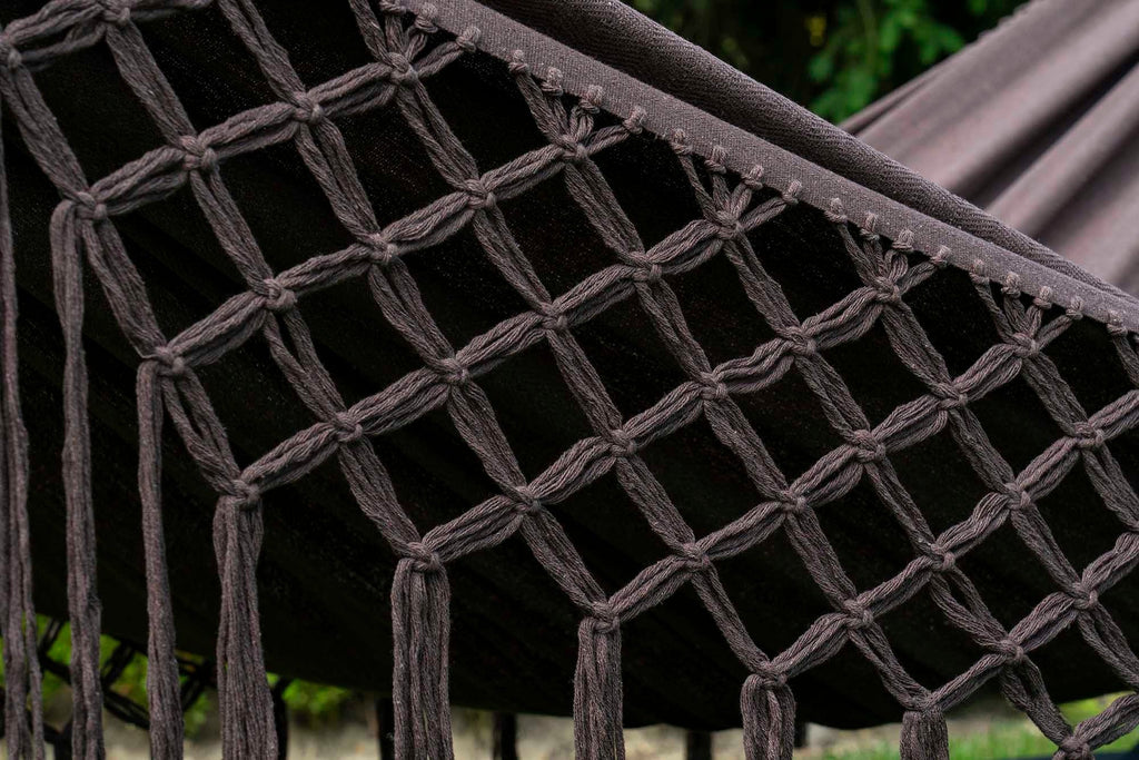 Hamac sur pied macramé franges | Maeven