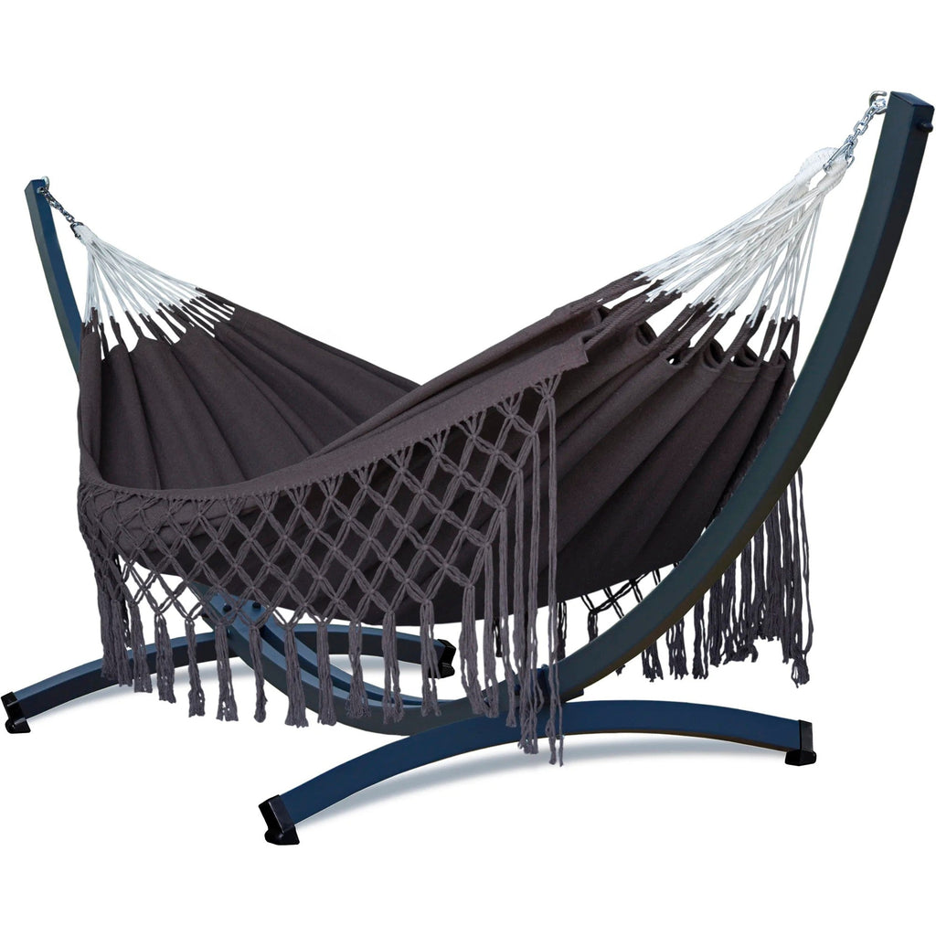 Hamac sur pied macramé franges | Maeven