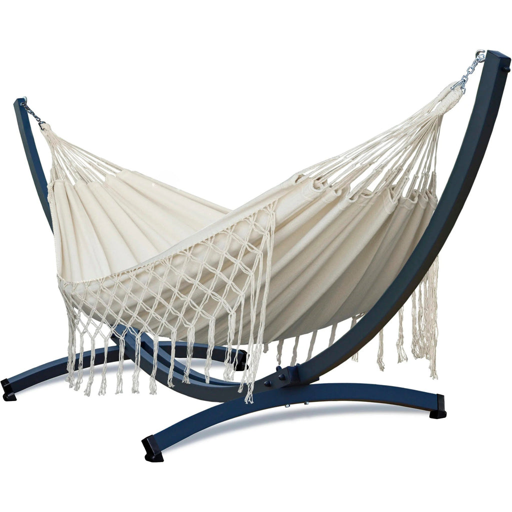 Hamac sur pied macramé franges | Maeven