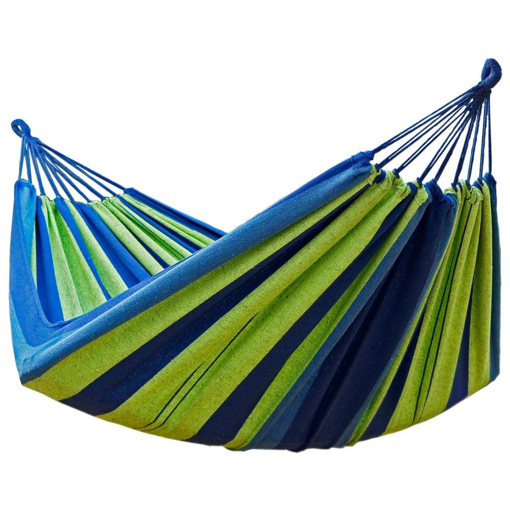 Hamac coton rayé bleu 2 places | Célïo