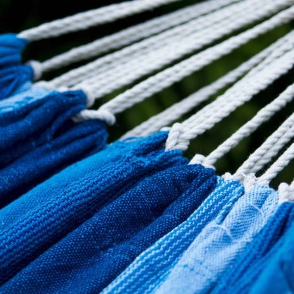 Hamac coton rayé bleu 2 places | Célïo