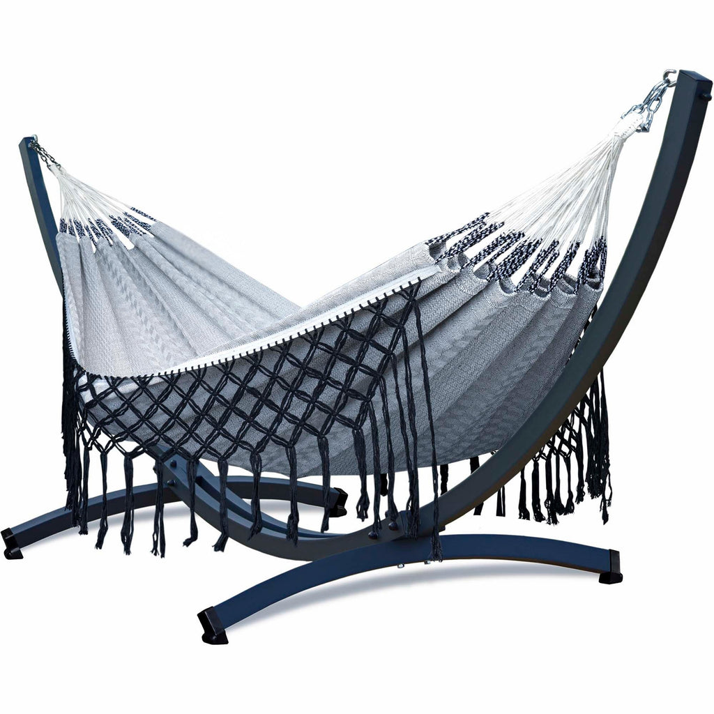 Hamac sur pied macramé franges | Maeven