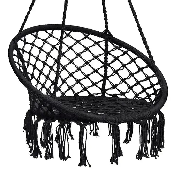 Fauteuil suspendu macramé franges | Noïr