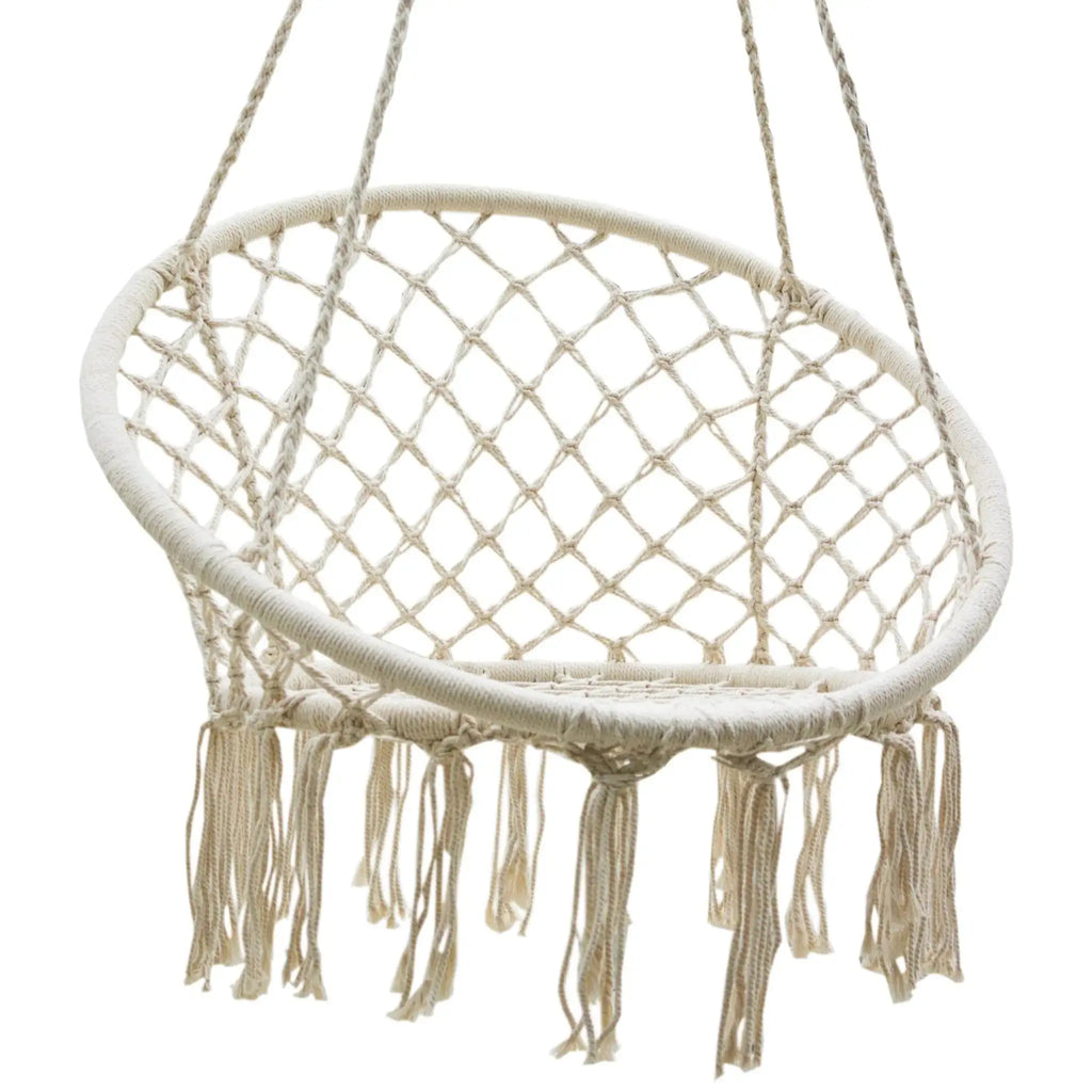 Fauteuil suspendu macramé franges | Noïr